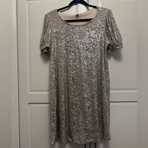 Cable & Gauge Silver Sequin Dress